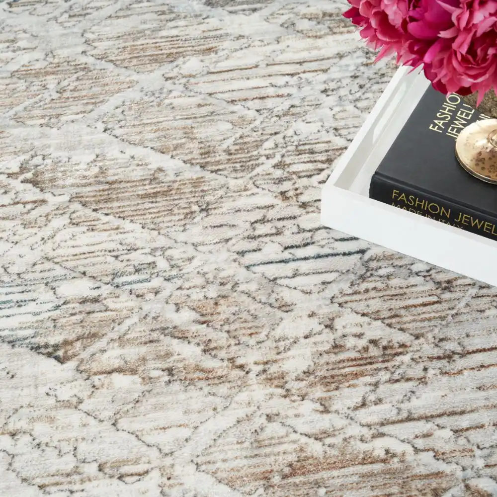 Glitz Nourison GLZ 11 Grey Rug - Image 2
