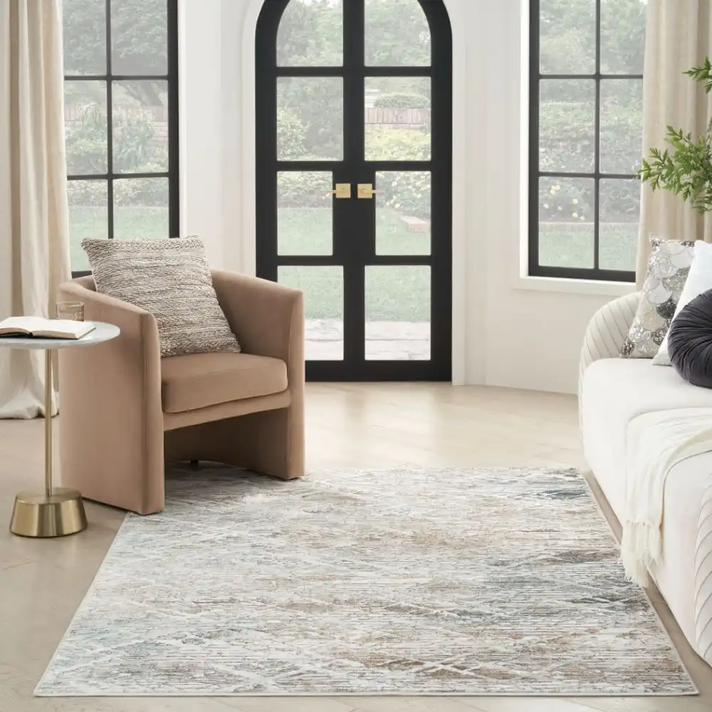 Glitz Nourison GLZ 11 Grey Rug - Image 3