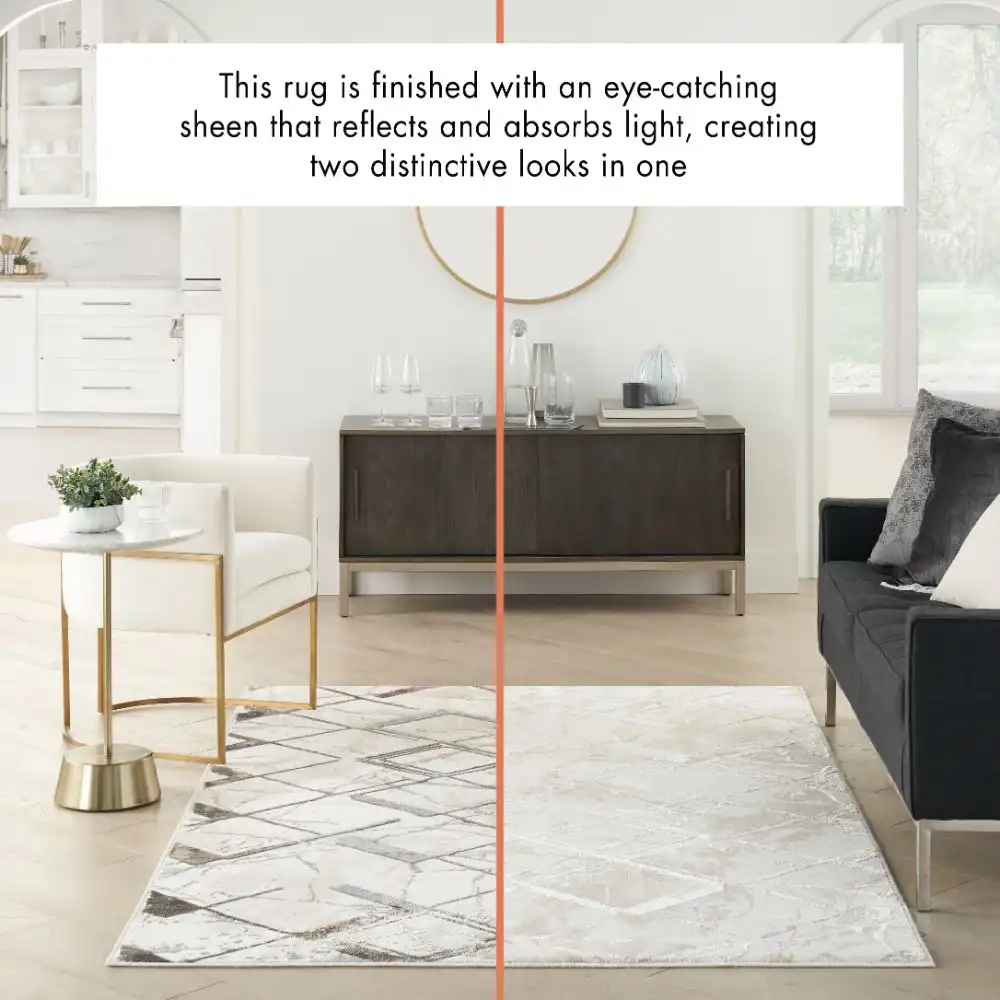 Glitz GLZ02 Ivory Grey Rug - Image 2
