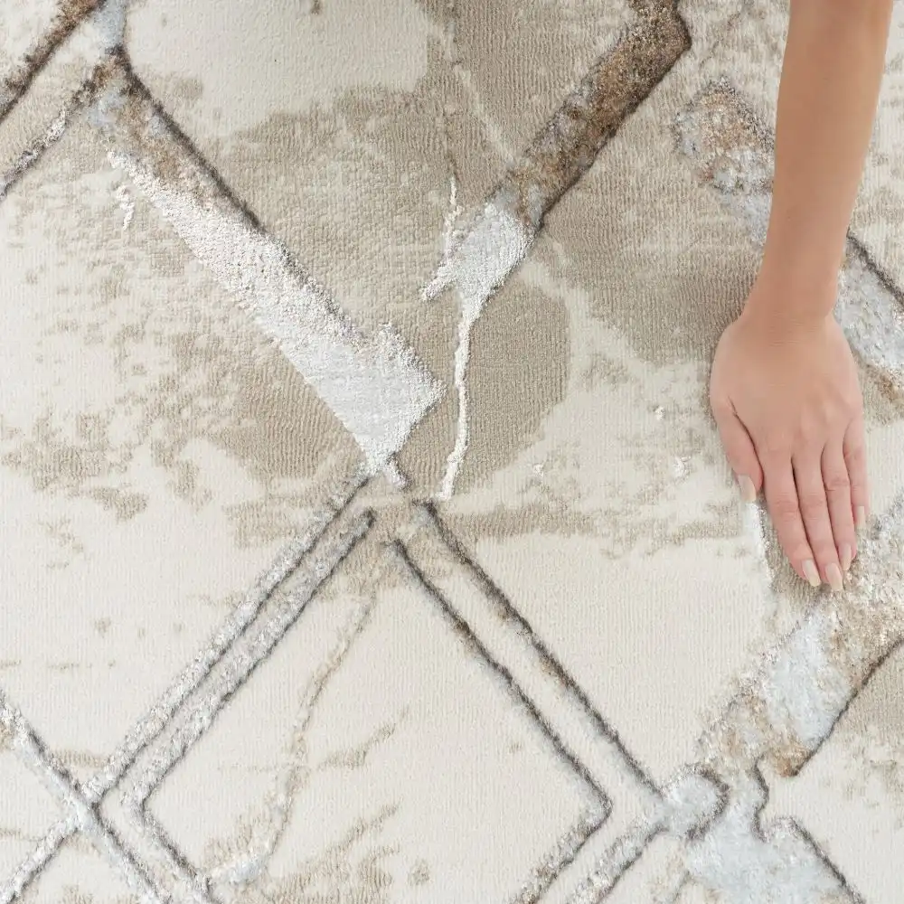 Glitz GLZ02 Ivory Grey Rug - Image 4