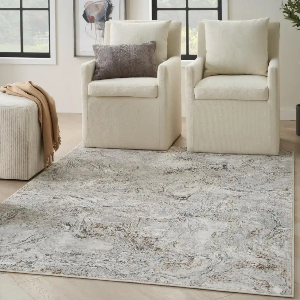 Glitz Nourison GLZ20 Grey Multi Rug - Image 2