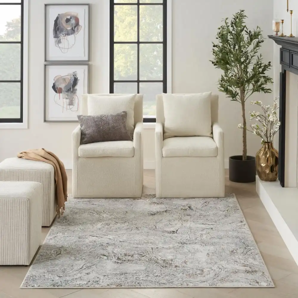 Glitz Nourison GLZ20 Grey Multi Rug - Image 9