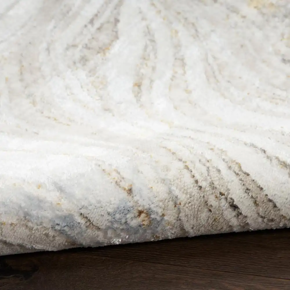 Glitz Nourison GLZ22 Grey Gold Rug - Image 5