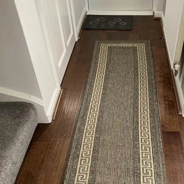 Greek Key Flatweave Grey Rug - Image 4