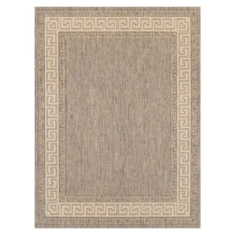 Greek Key Flatweave Grey Rug - Image 5