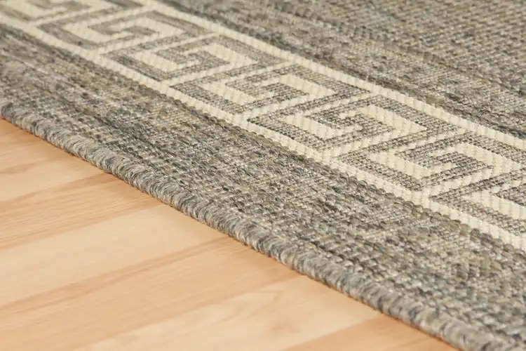 Greek Key Flatweave Grey Rug - Image 6