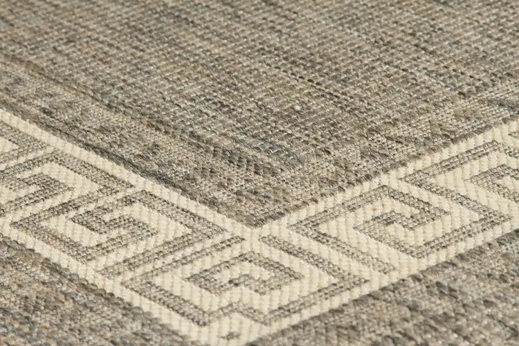 Greek Key Flatweave Grey Rug - Image 7