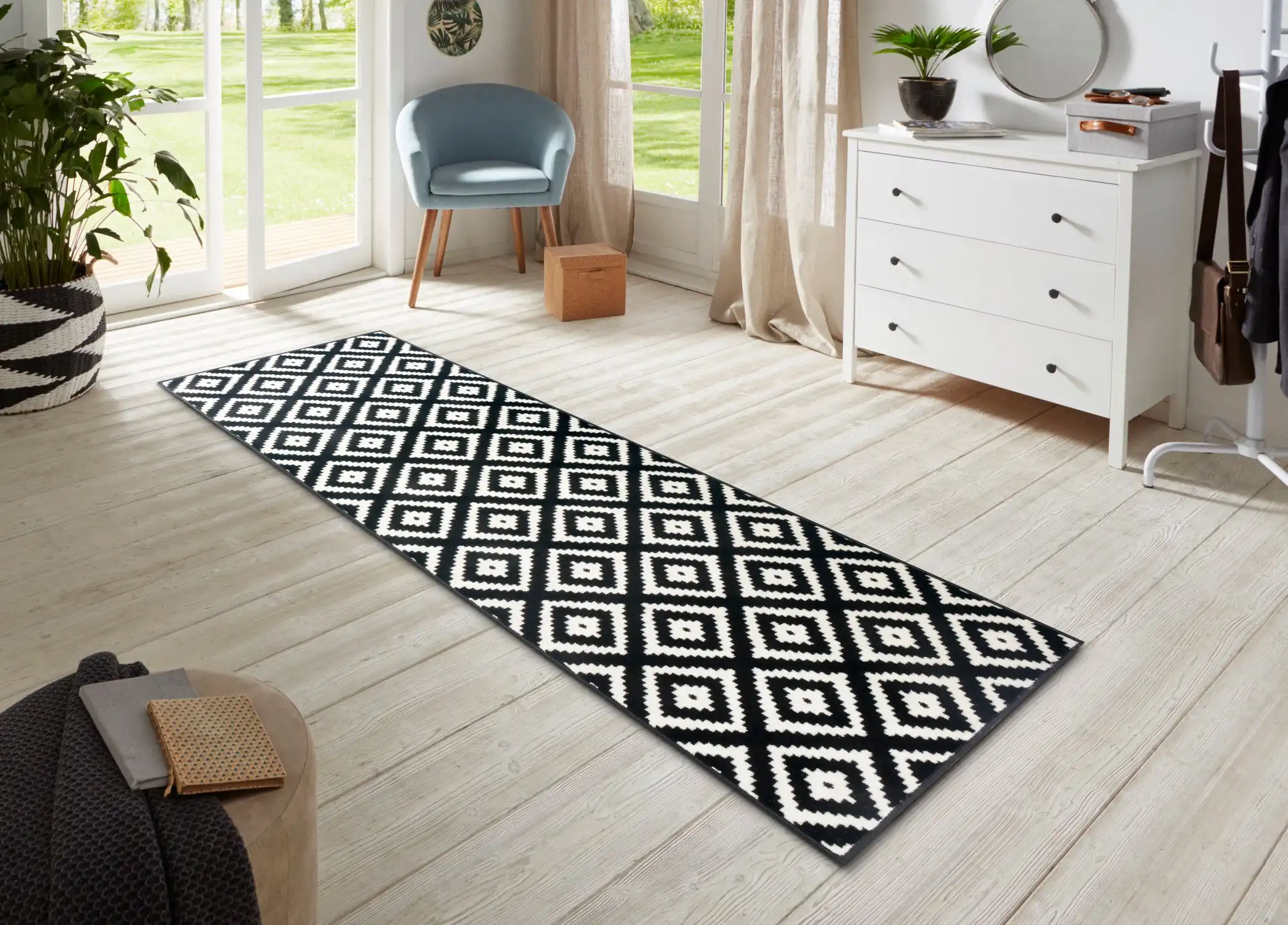 Hamla 105477 Diamond Black Cream Rug - Image 5