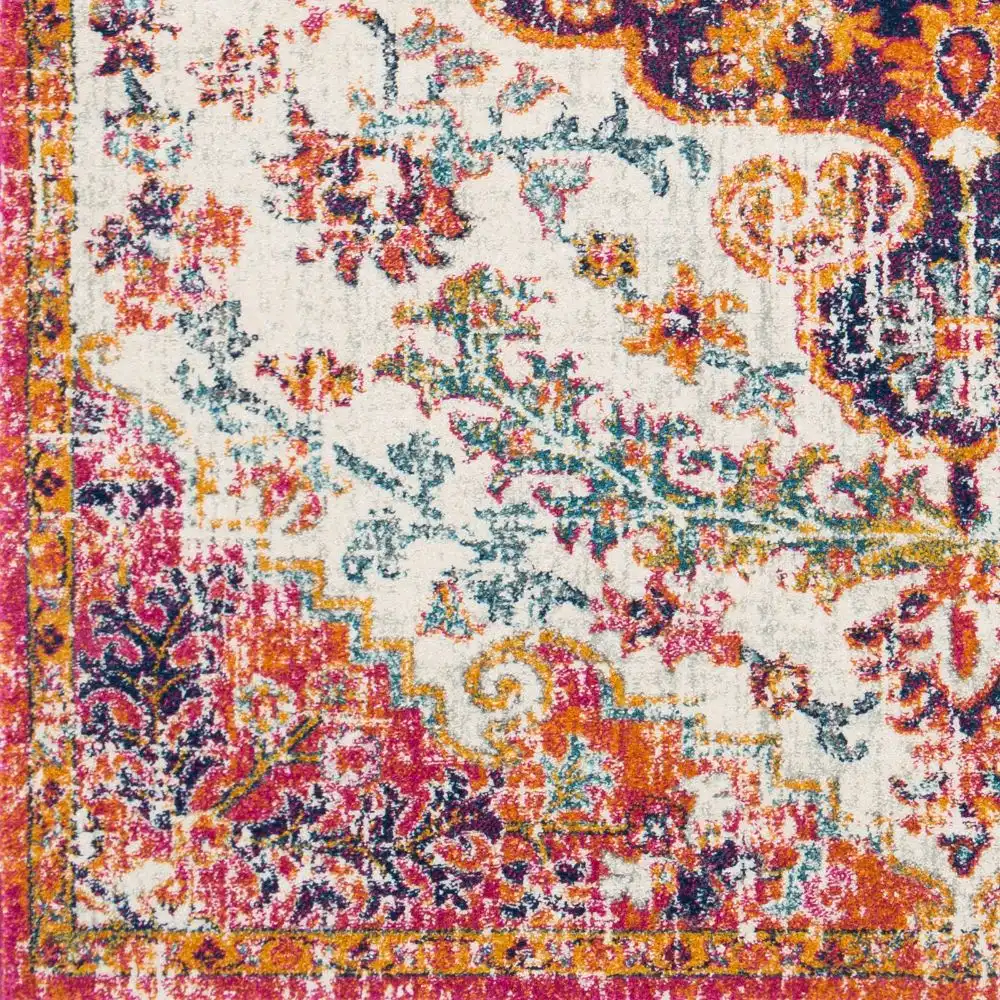 Lou Vintage Oriental Boho Neon Pink Rug - Image 2