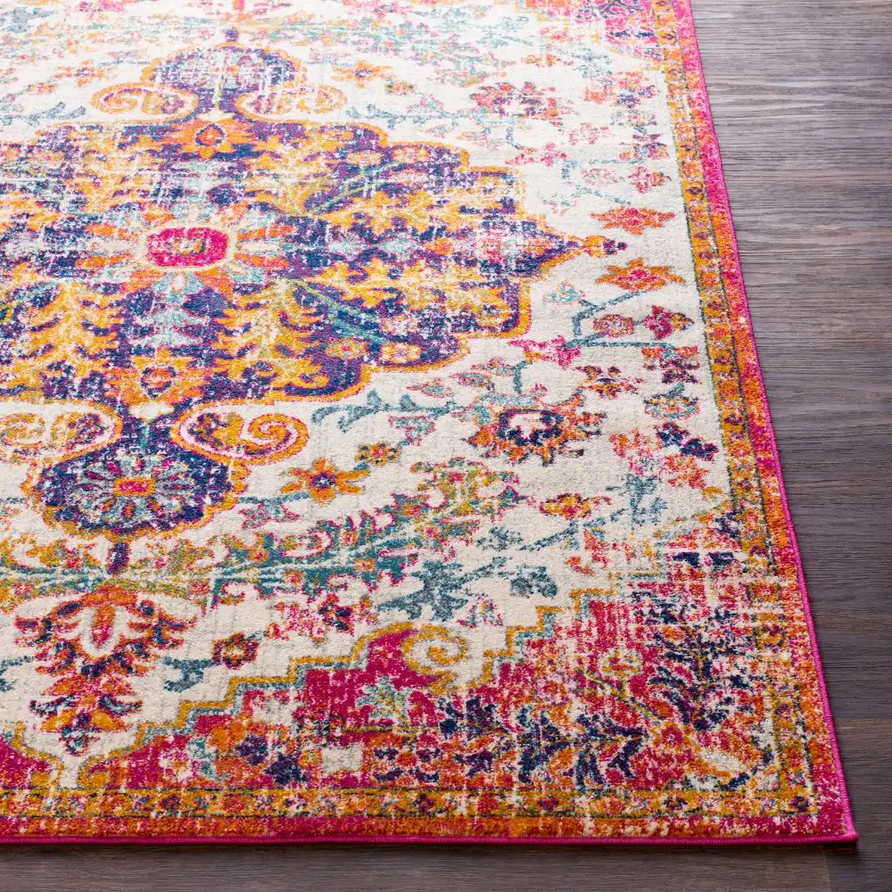 Lou Vintage Oriental Boho Neon Pink Rug - Image 5