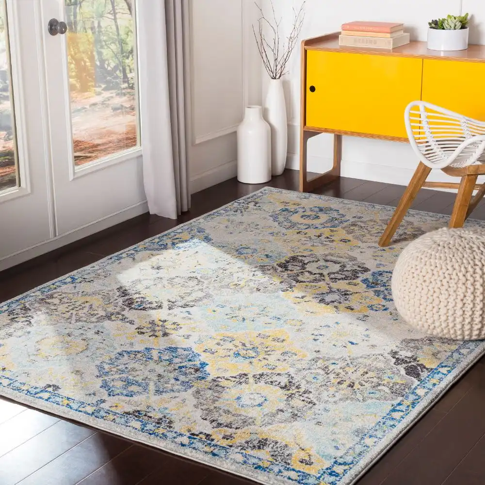 Ines Vintage Oriental Boho Dark Blue Rug - Image 4