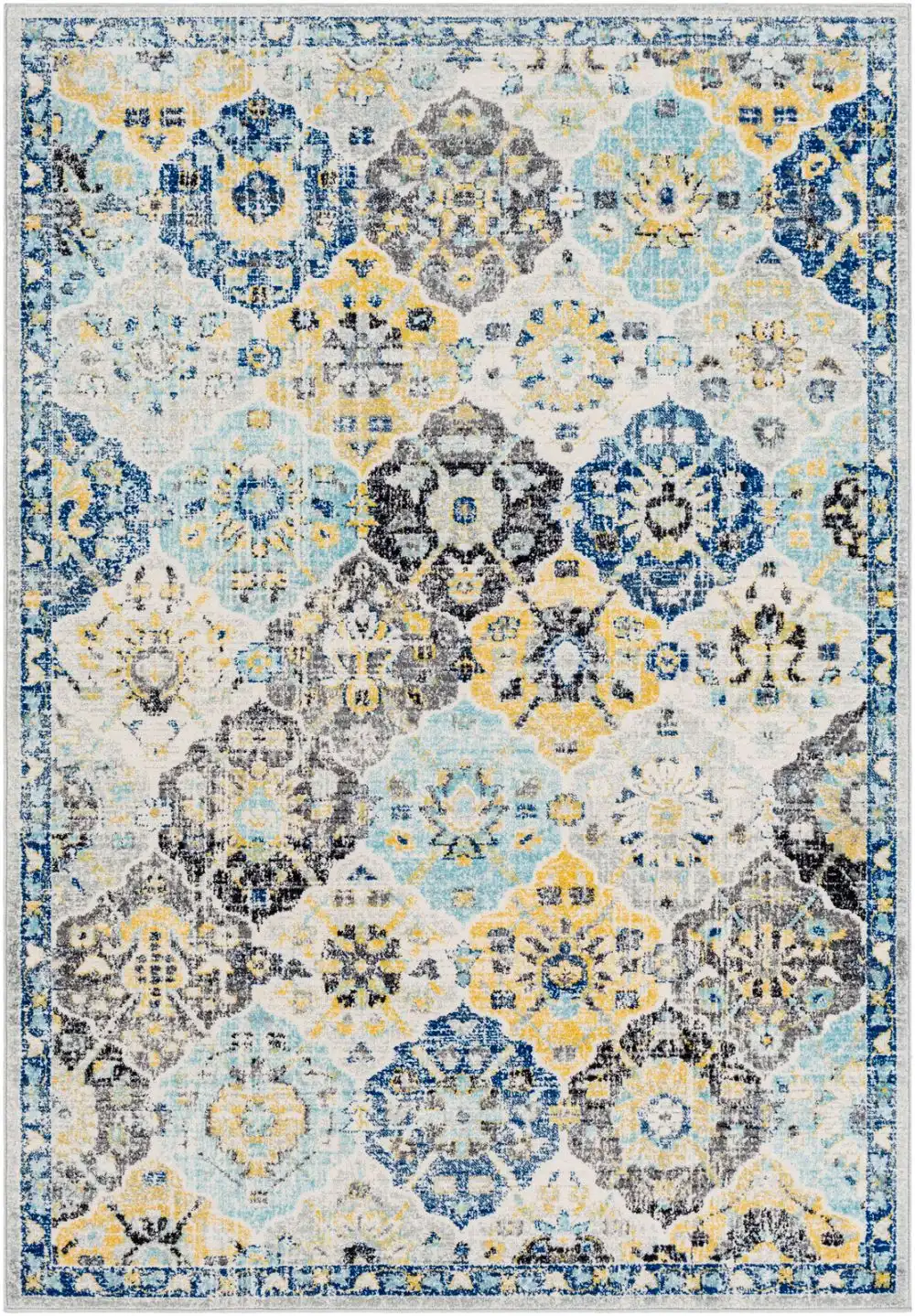 Ines Vintage Oriental Boho Dark Blue Rug - Image 5