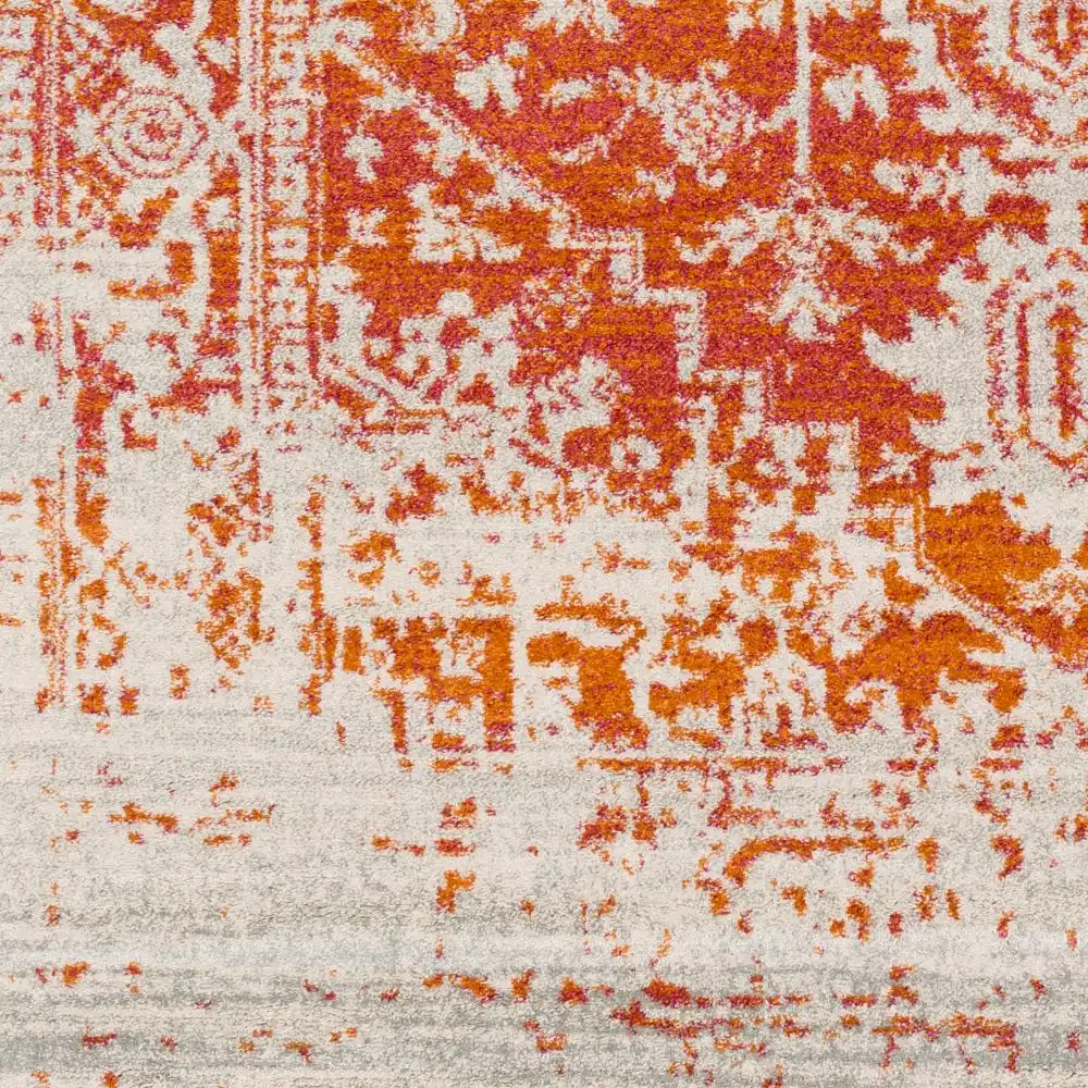 Juliette Vintage Oriental Boho Orange/White Rug - Image 3