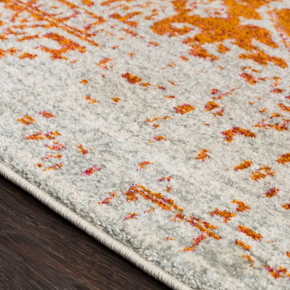 Juliette Vintage Oriental Boho Orange/White Rug - Image 4