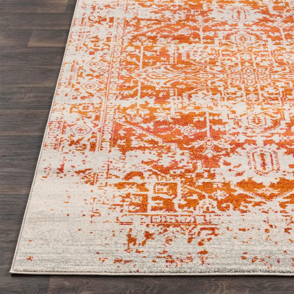 Juliette Vintage Oriental Boho Orange/White Rug - Image 7
