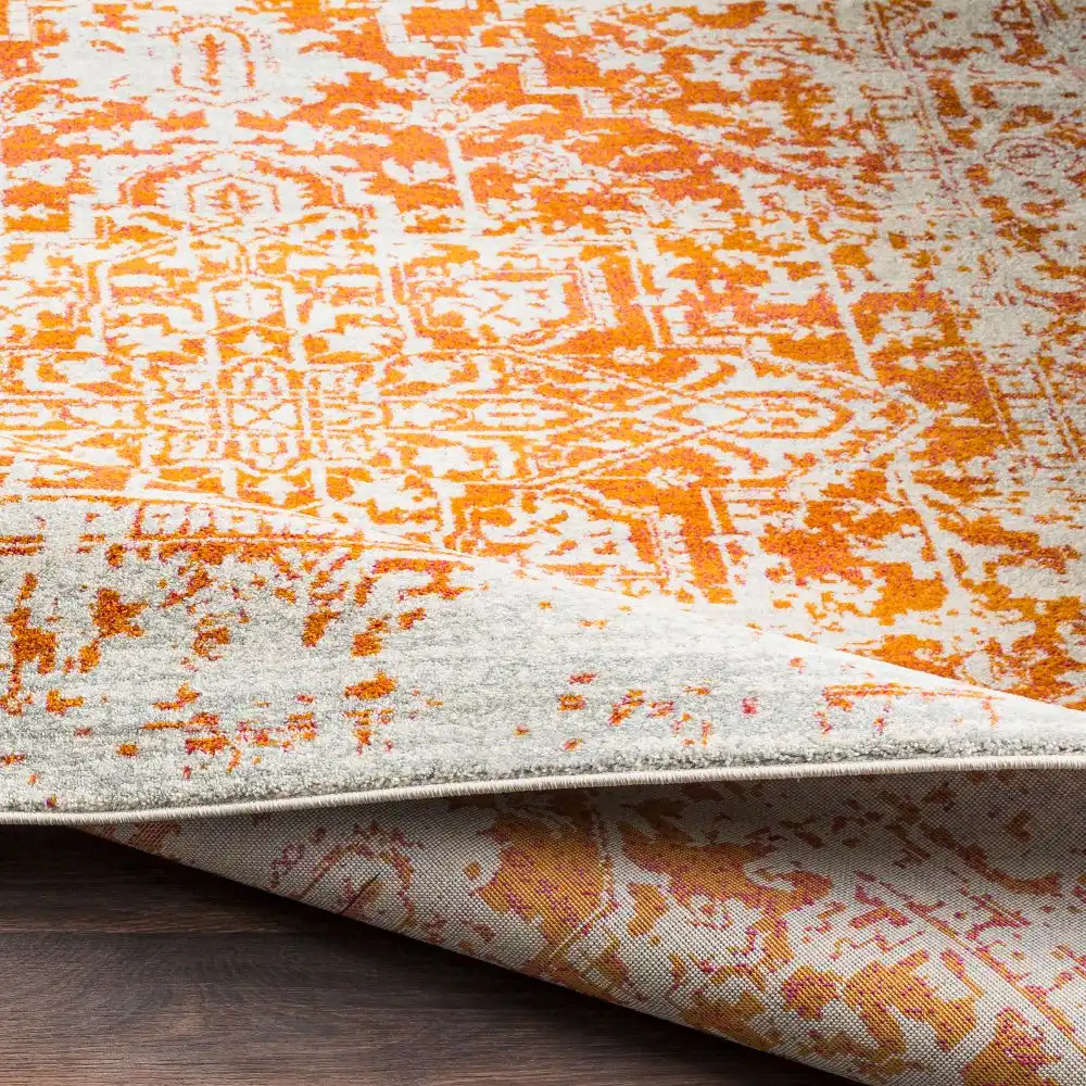 Juliette Vintage Oriental Boho Orange/White Rug - Image 8