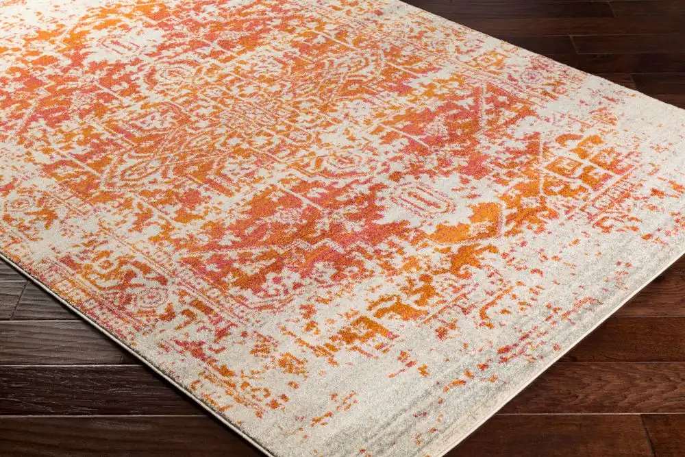 Juliette Vintage Oriental Boho Orange/White Rug - Image 9