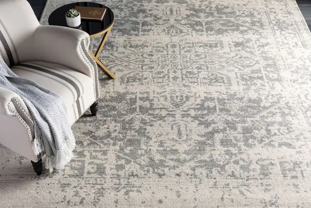 Juliette Vintage Oriental Boho Grey/White Rug - Image 3