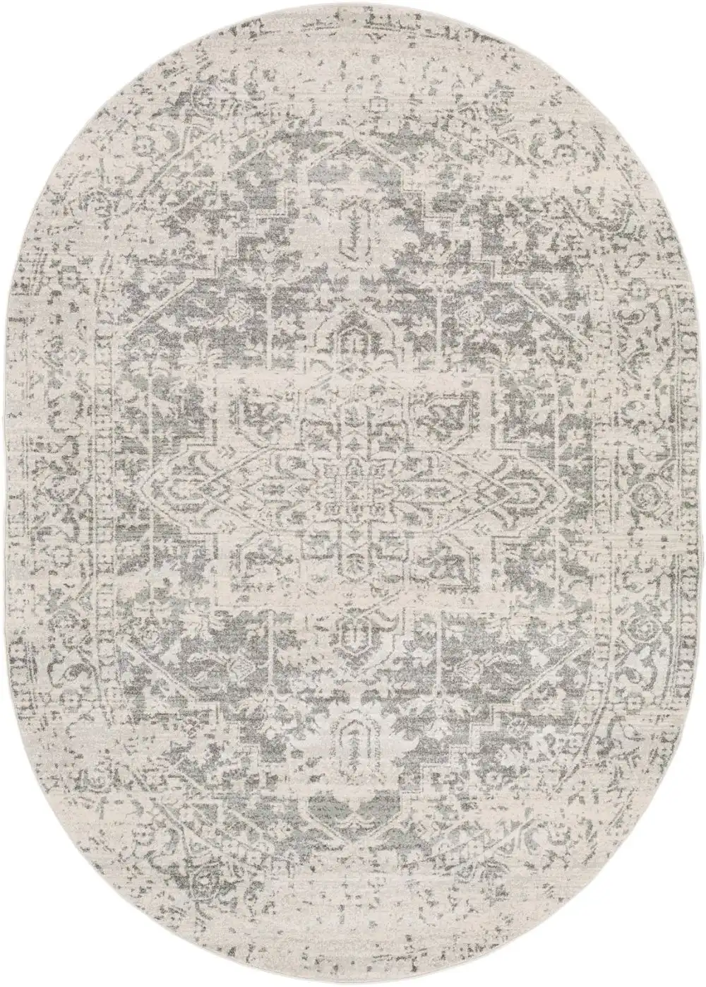 Juliette Vintage Oriental Boho Grey/White Rug - Image 5