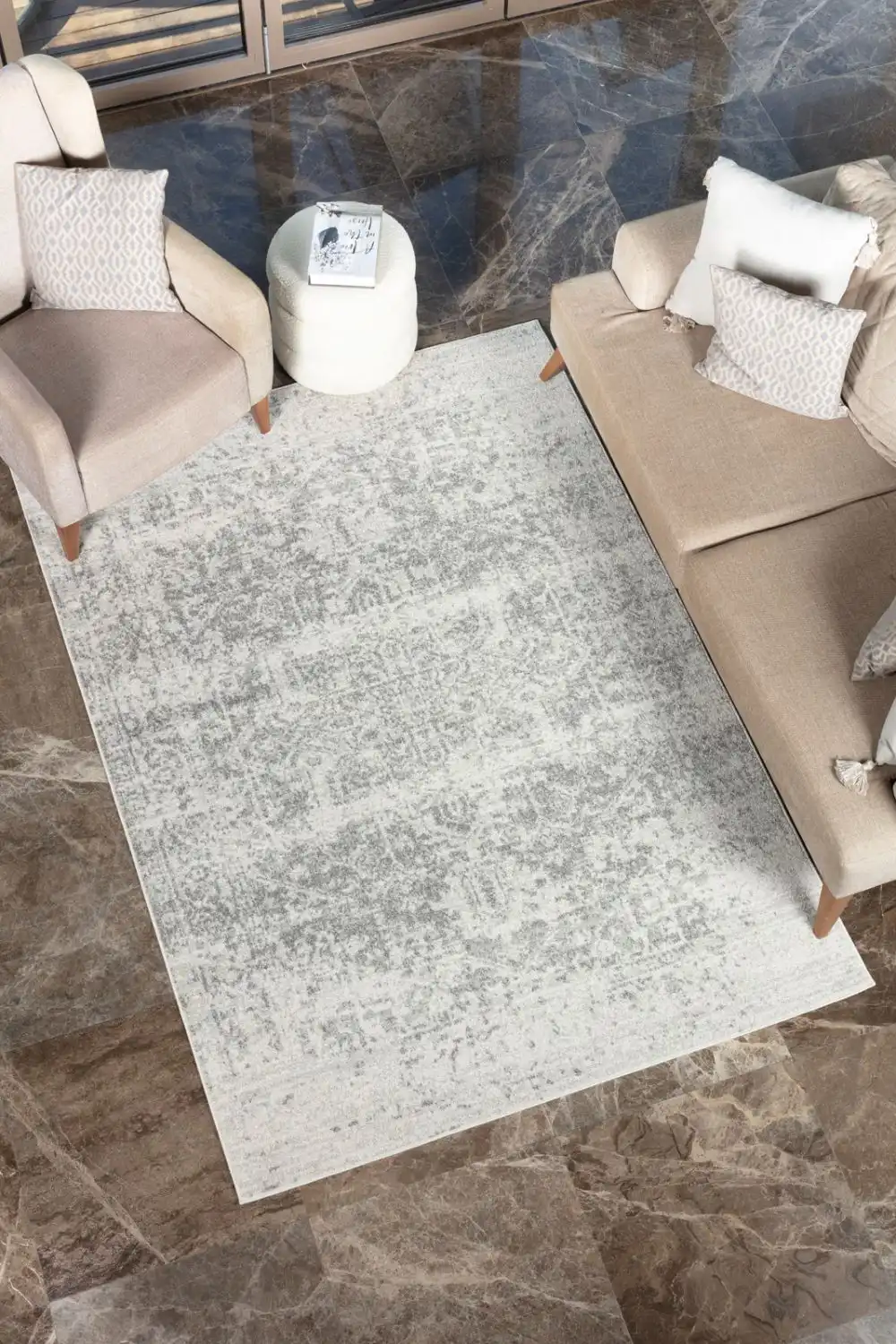 Juliette Vintage Oriental Boho Grey/White Rug - Image 8