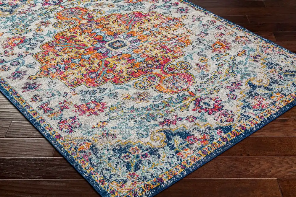 Lou Vintage Oriental Boho Saffron/Navy Rug - Image 6