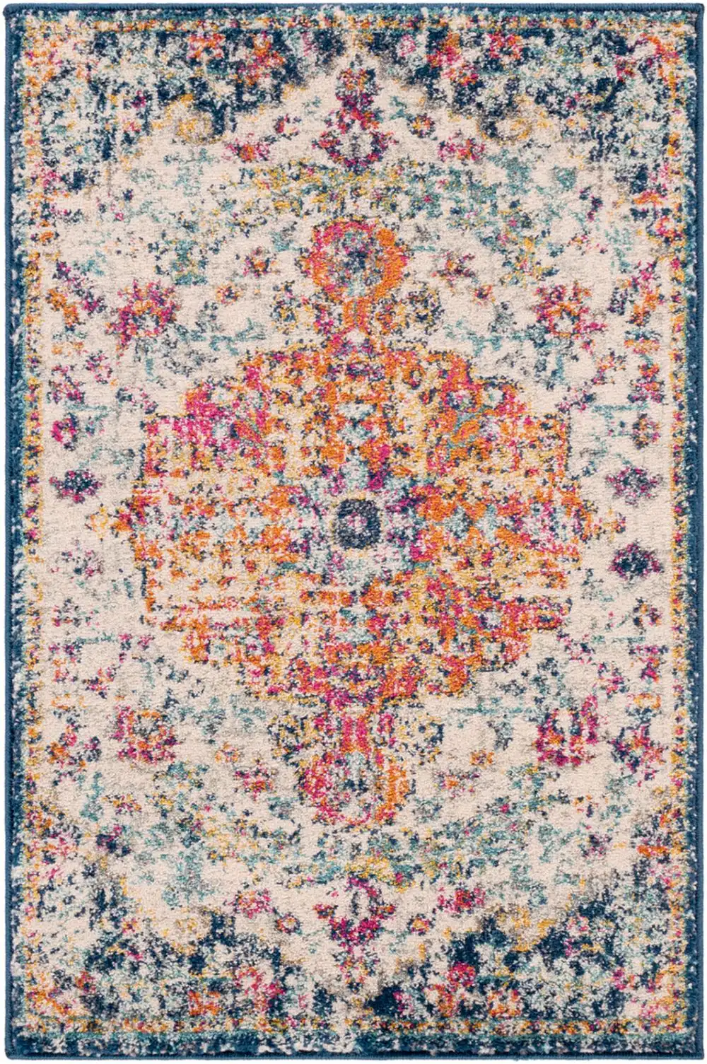 Lou Vintage Oriental Boho Saffron/Navy Rug - Image 8