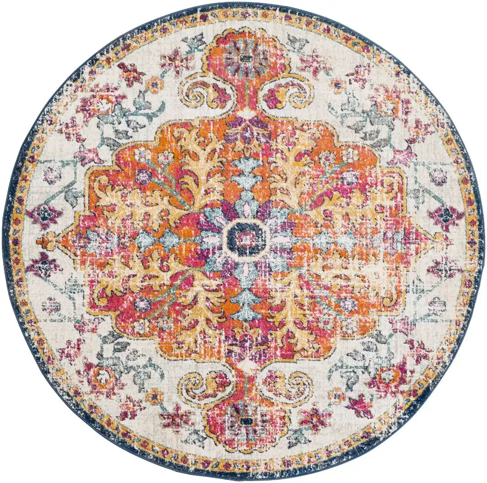Lou Vintage Oriental Boho Saffron/Navy Rug - Image 9
