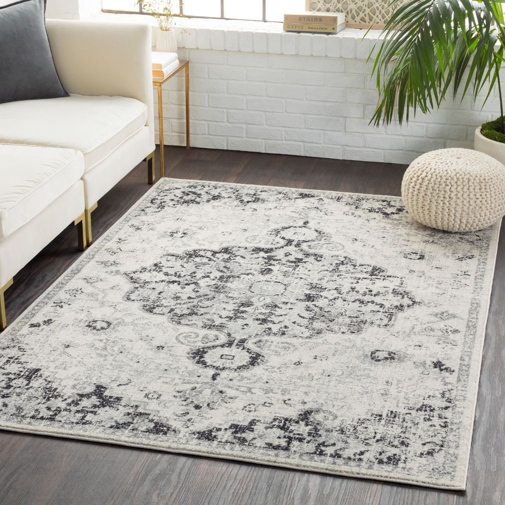 Lou Vintage Oriental Boho Black/Grey Rug
