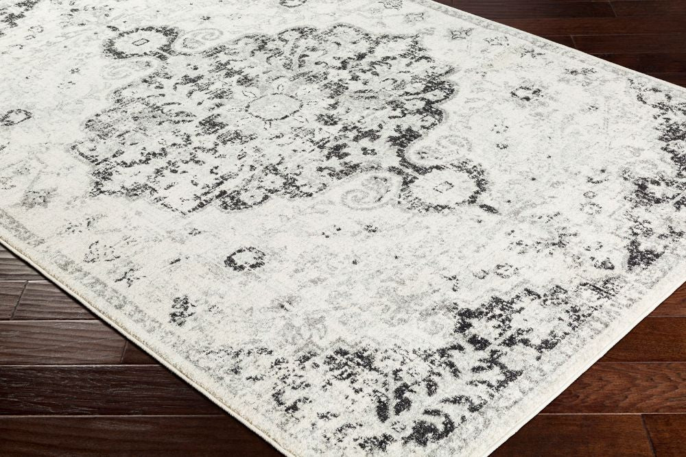 Lou Vintage Oriental Boho Black/Grey Rug - Image 2