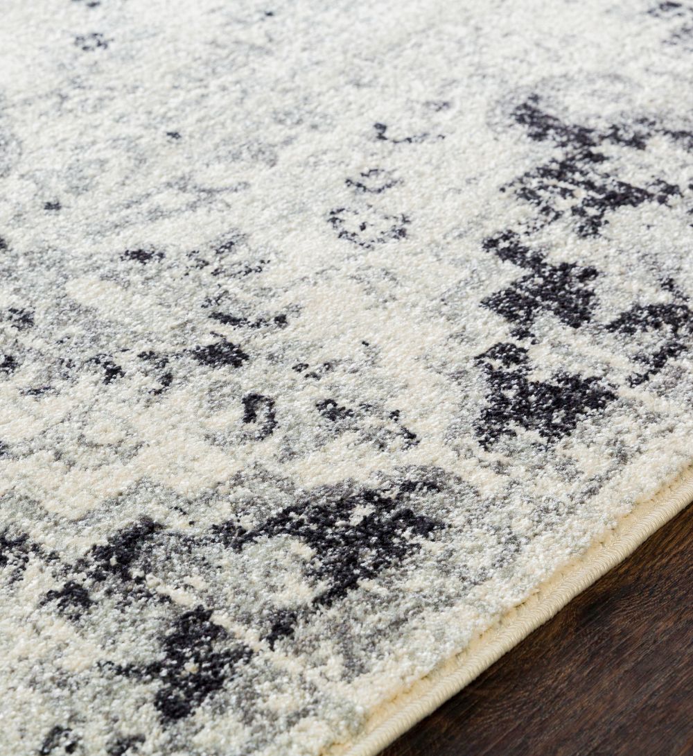 Lou Vintage Oriental Boho Black/Grey Rug - Image 3