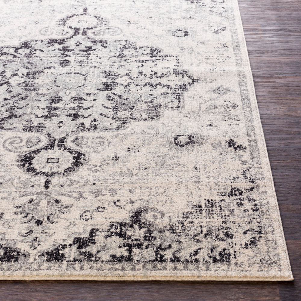 Lou Vintage Oriental Boho Black/Grey Rug - Image 5