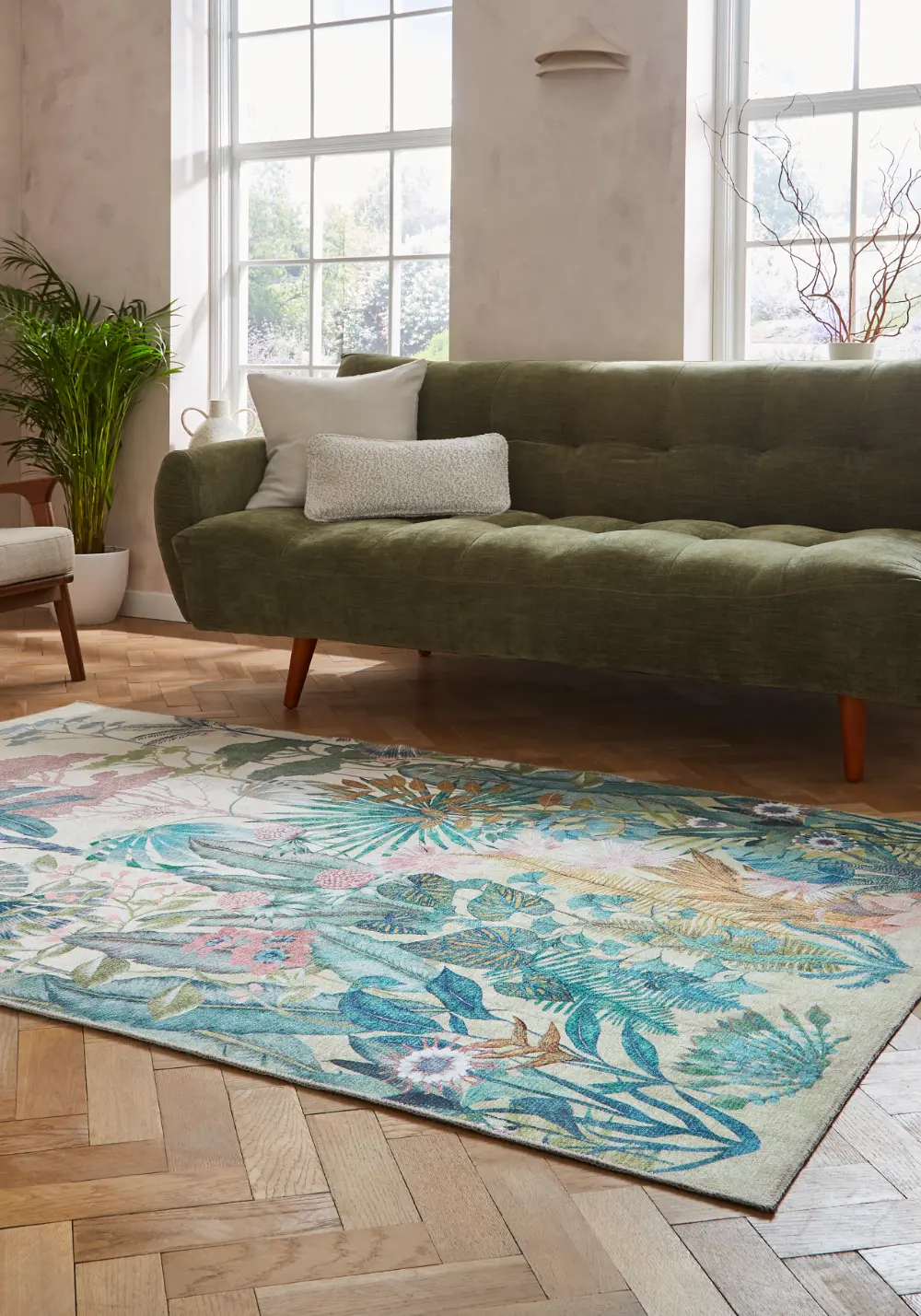 Harlequin Floreana Bleached Coral Washable - Image 2