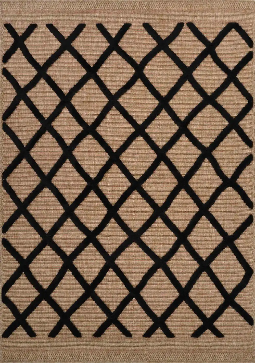 Harper Outdoor Diamond Black Rug - Image 3