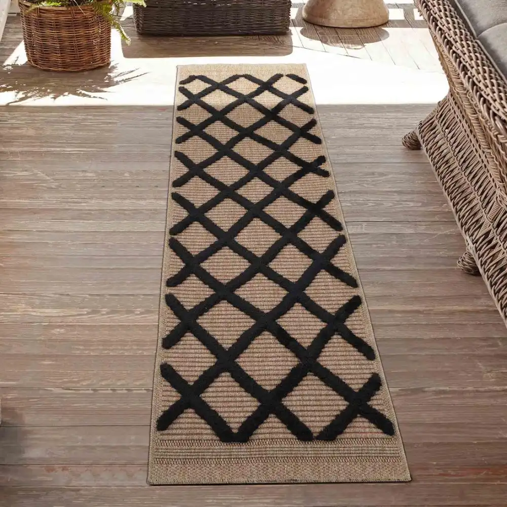 Harper Outdoor Diamond Black Rug - Image 4