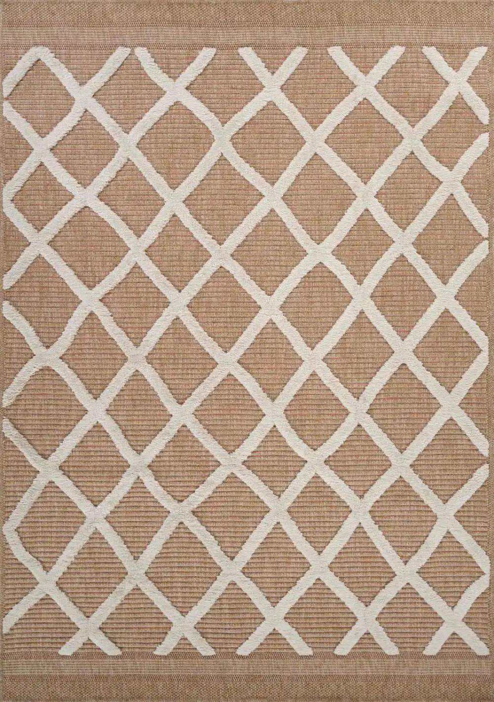 Harper Outdoor Diamond Cream Rug - Image 3