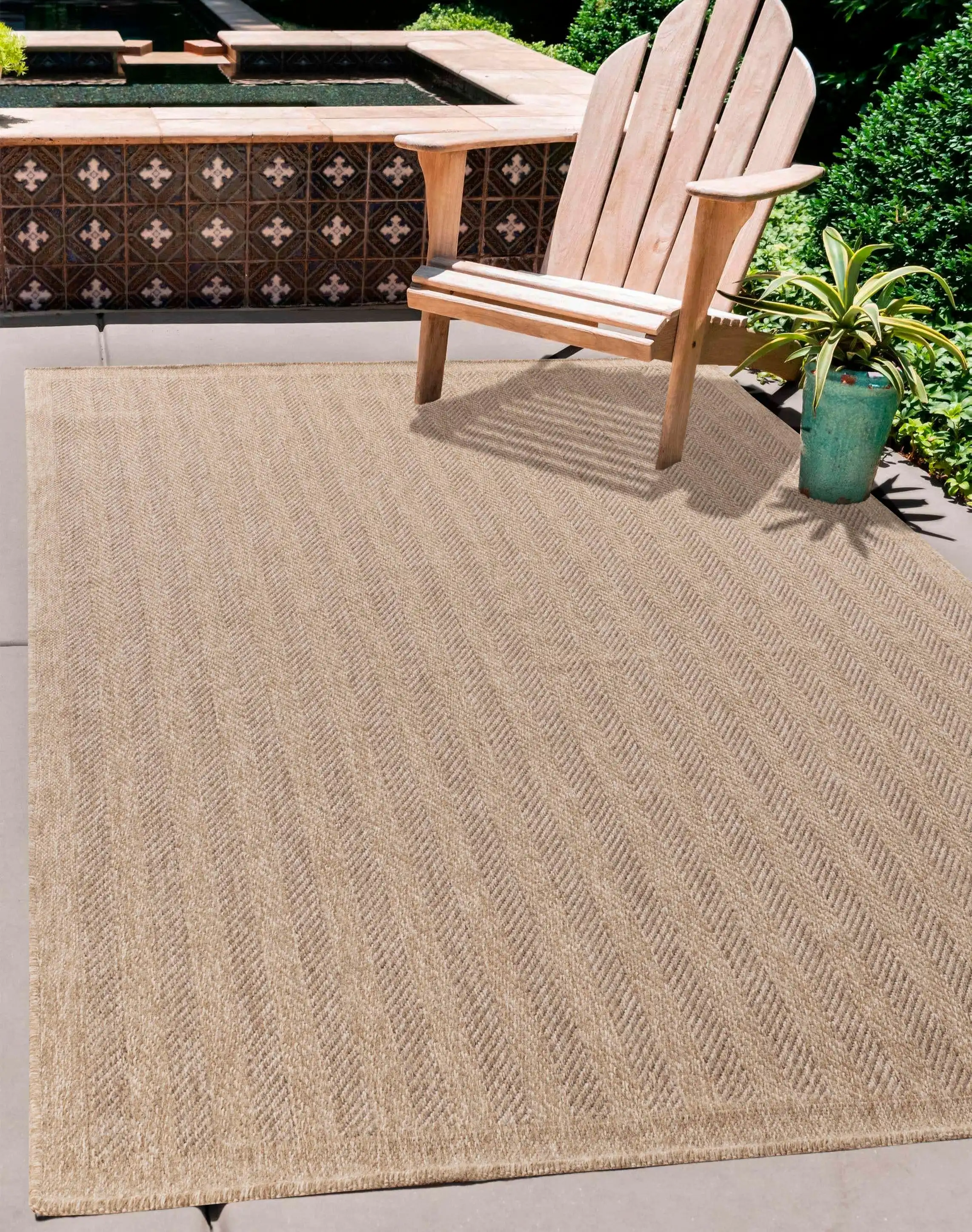 Harper Outdoor Herringbone Jute Rug - Image 2