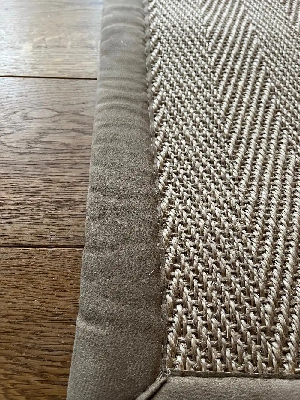 Havana Sisal Argent with a Faux Suede Caramel Rug - Image 4