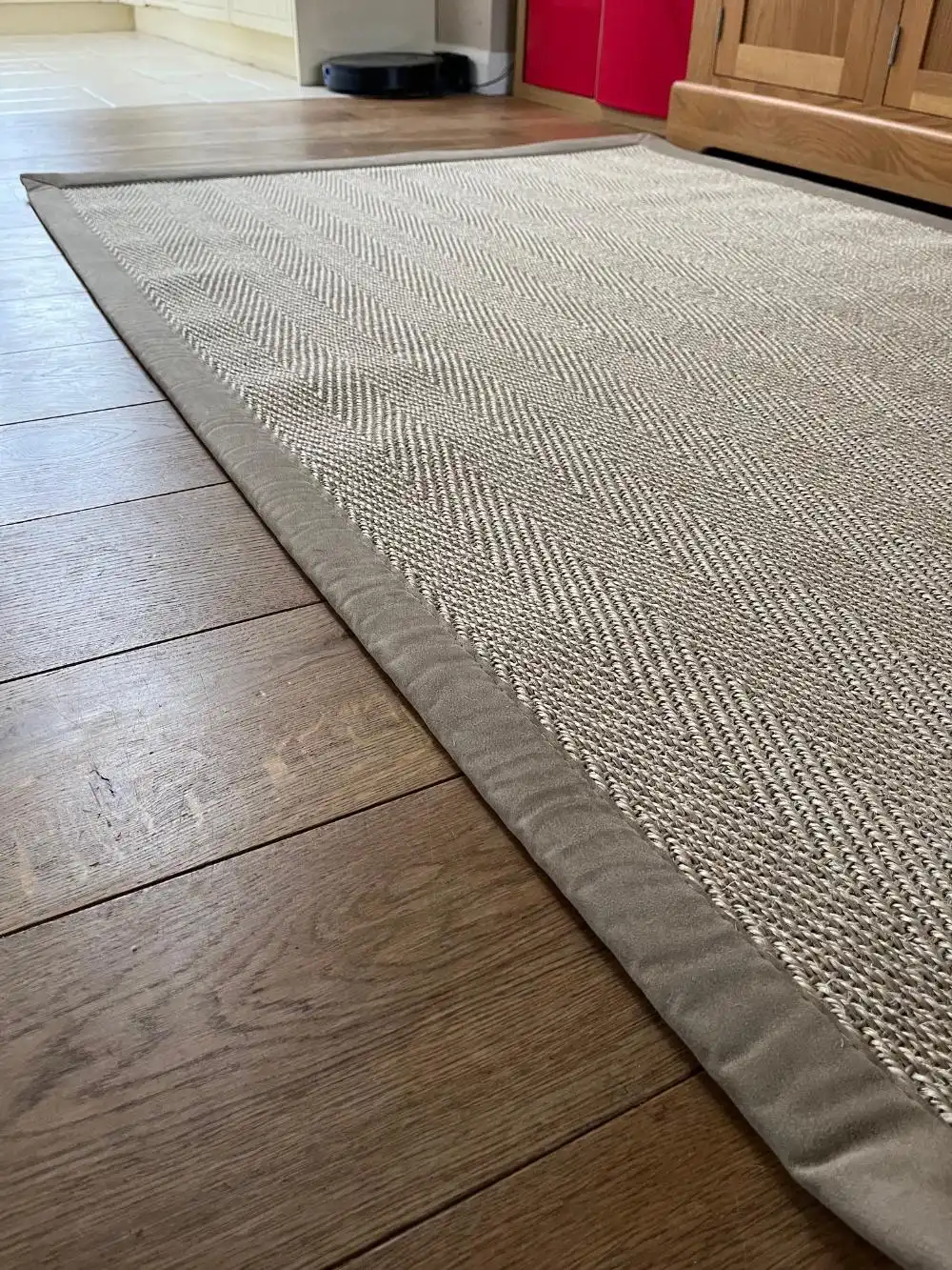 Havana Sisal Argent with a Faux Suede Caramel Rug - Image 5