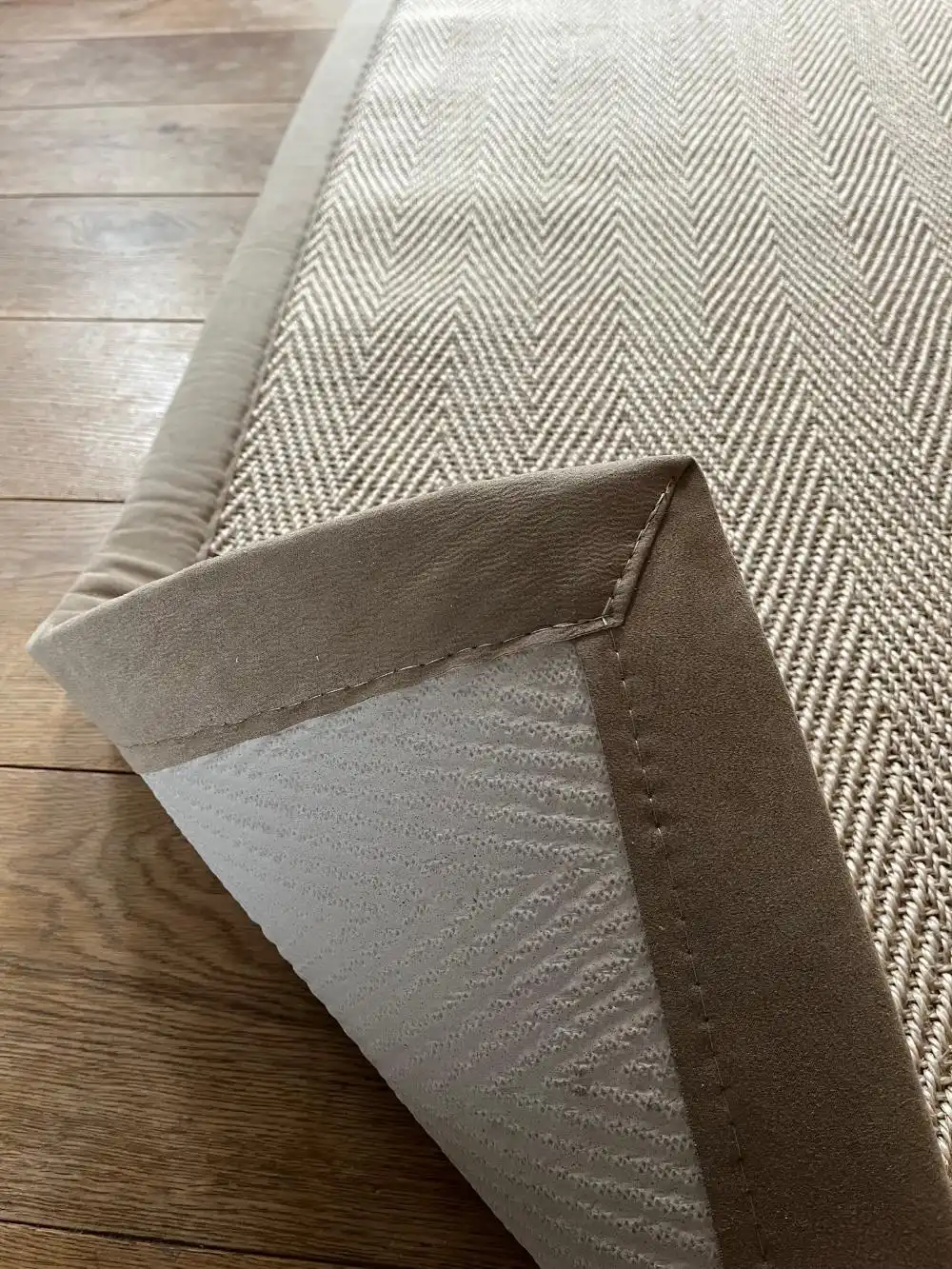 Havana Sisal Argent with a Faux Suede Caramel Rug - Image 7