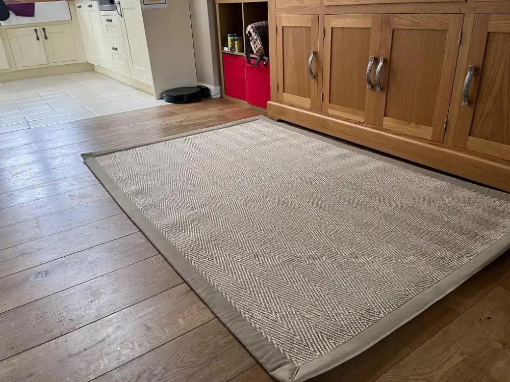 Havana Sisal Argent with a Faux Suede Caramel Rug - Image 9