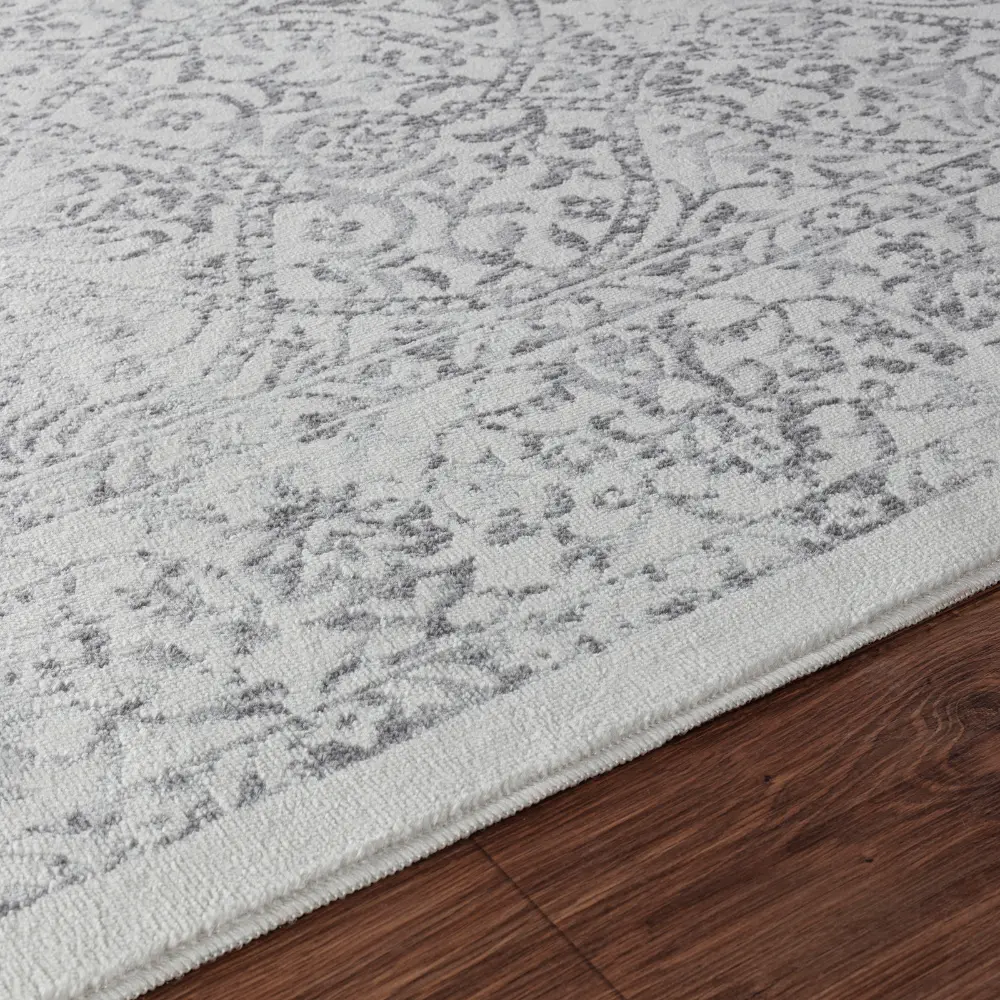 Hazel Vintage Oriental Boho Grey/Ivory Rug - Image 3