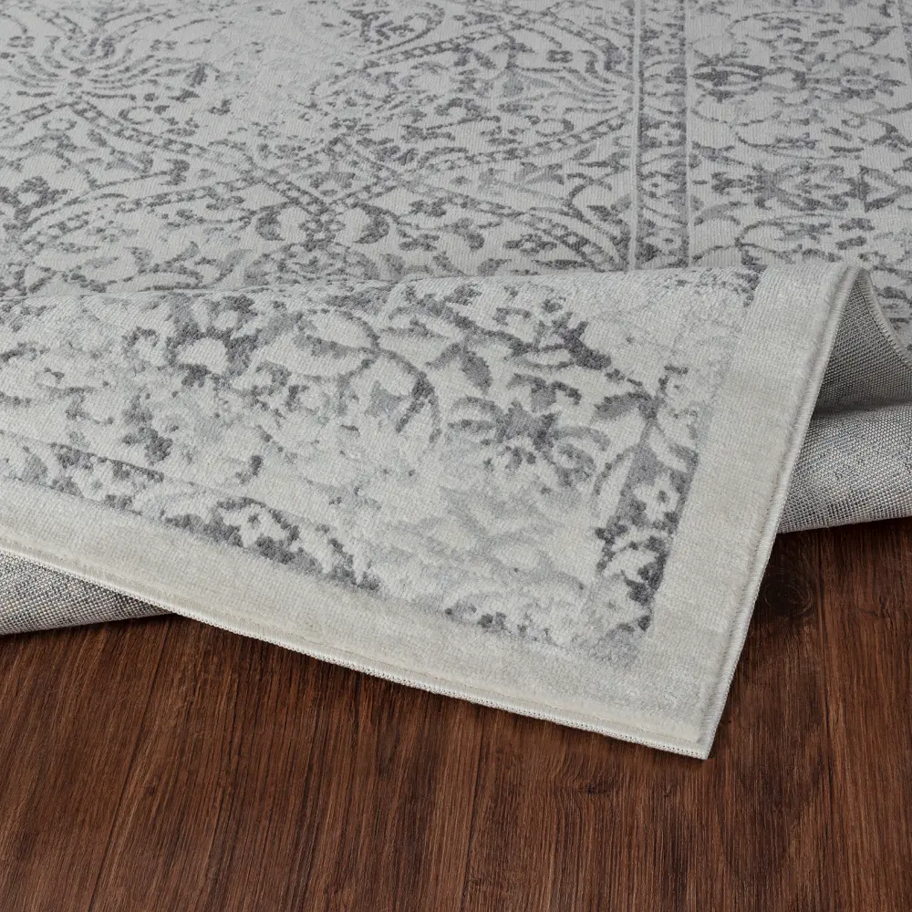 Hazel Vintage Oriental Boho Grey/Ivory Rug - Image 6