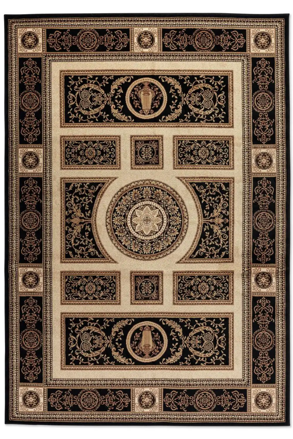 Herat 2 105989 Black Cream Rug - Image 4