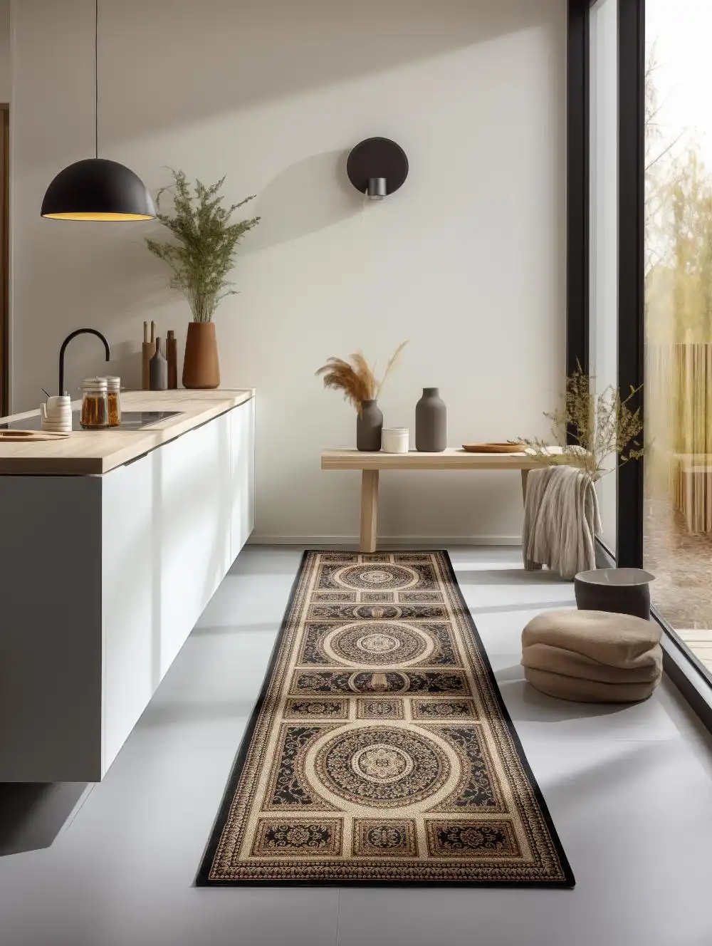 Herat 2 105989 Black Cream Rug - Image 5