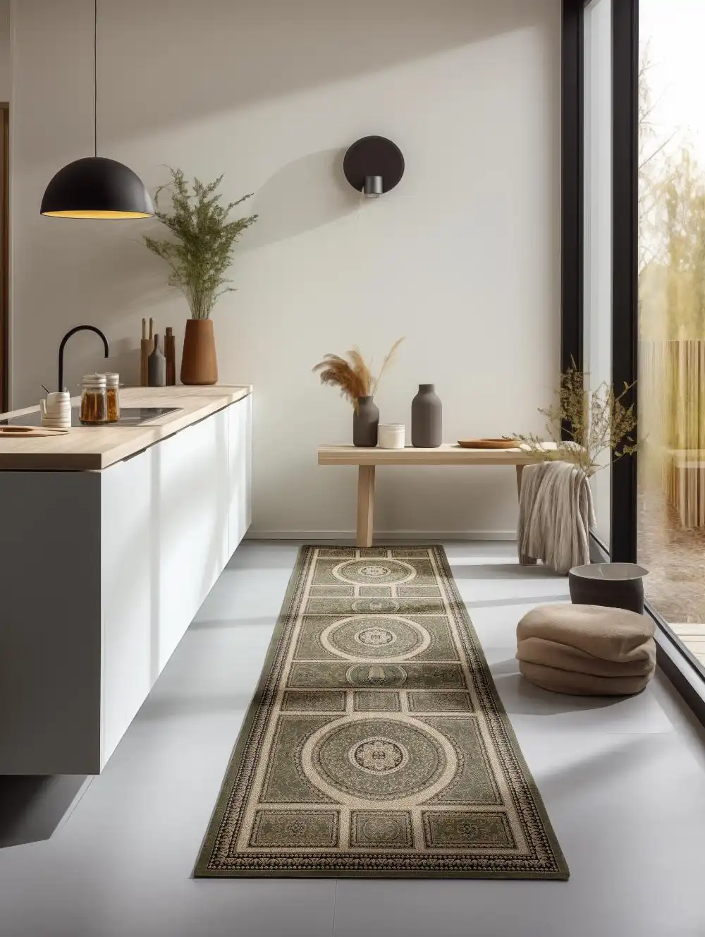 Herat 2 105991 Olive-Green Cream Rug - Image 5