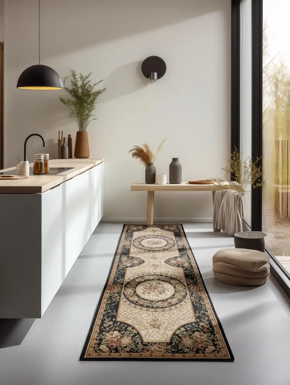 Herat 2 105993 Black Cream Rug - Image 4
