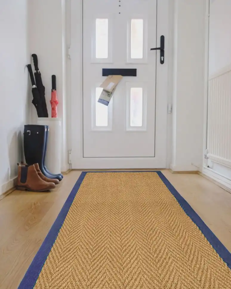 Herringbone Coir Blue Rug - Image 4