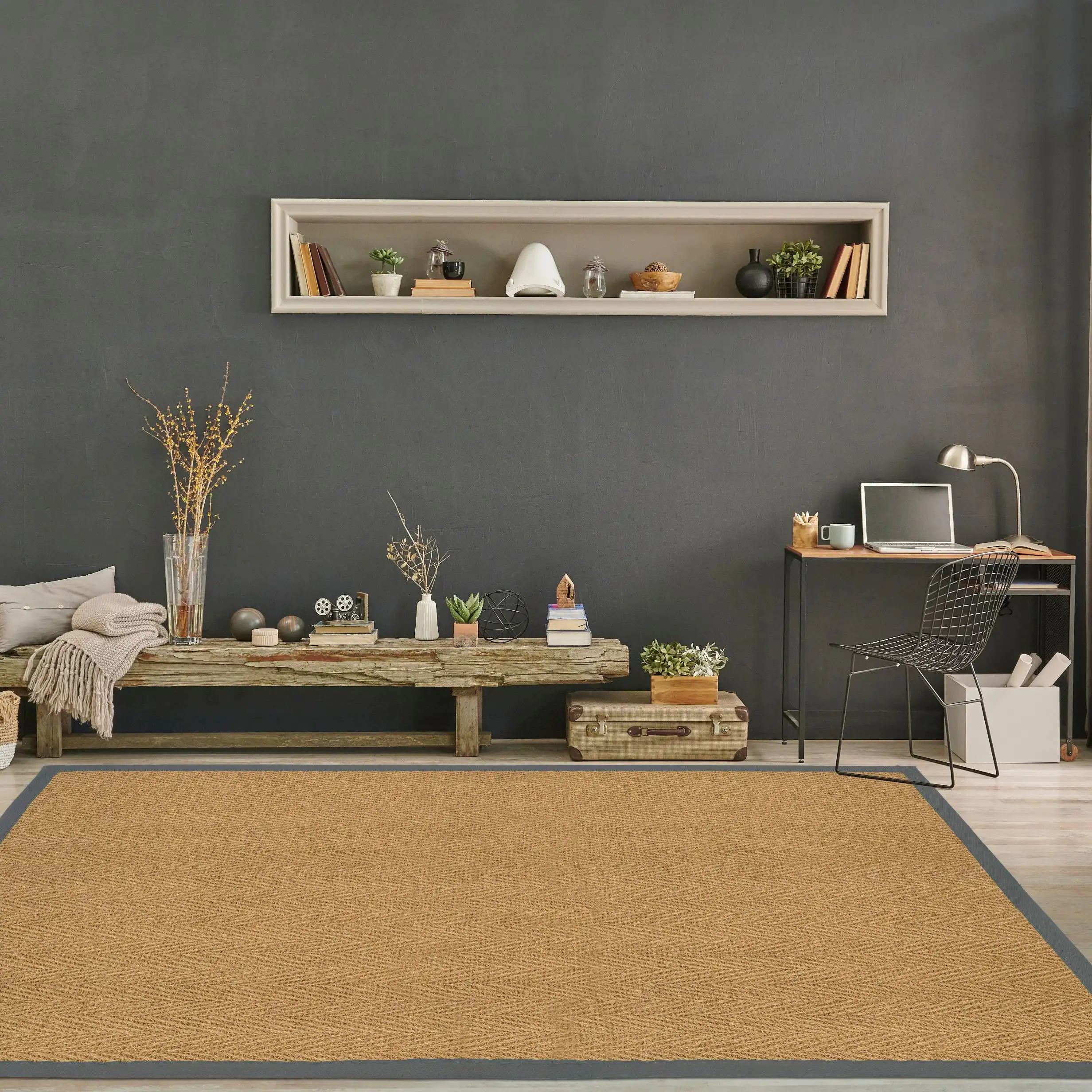 Herringbone Coir Grey Rug