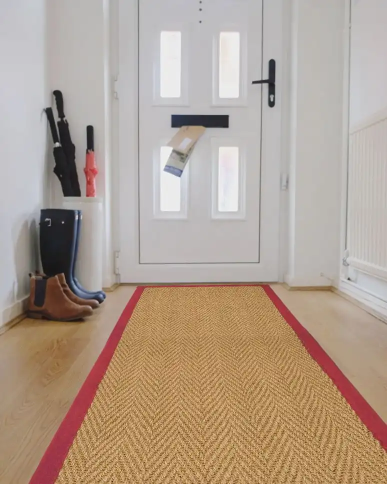 Herringbone Coir Red Rug - Image 4