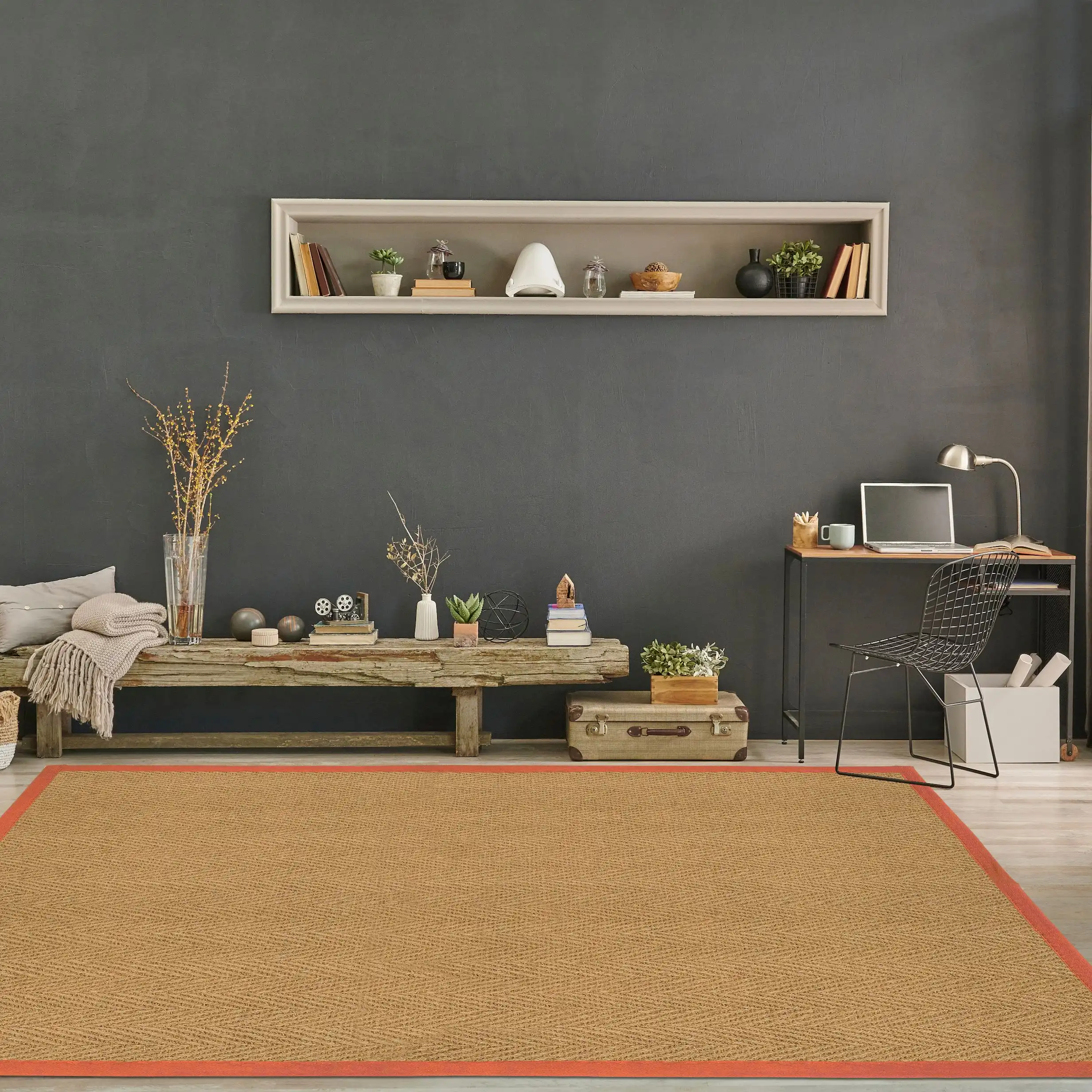 Herringbone Coir Terracotta Rug - Image 2